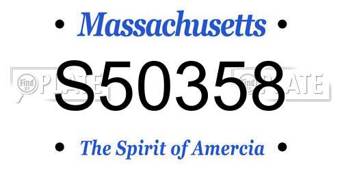 S50358 Massachusetts License Plate