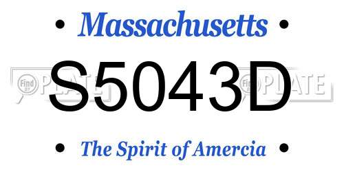 S5043D Massachusetts License Plate