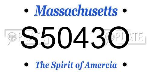 S5043O Massachusetts License Plate