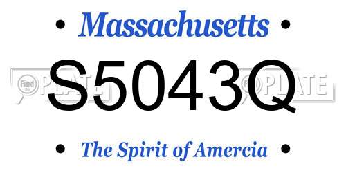 S5043Q Massachusetts License Plate
