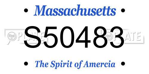 S50483 Massachusetts License Plate