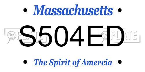 S504ED Massachusetts License Plate