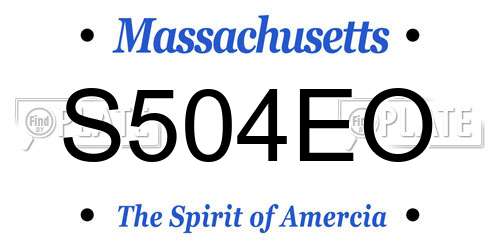 S504EO Massachusetts License Plate