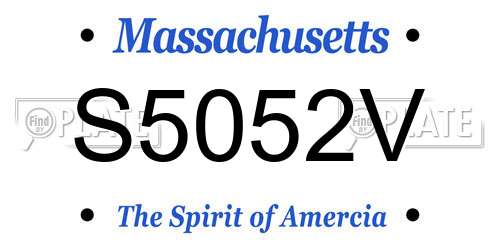 S5052V Massachusetts License Plate