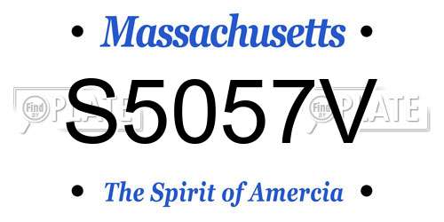 S5057V Massachusetts License Plate