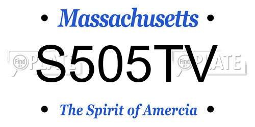 S505TV Massachusetts License Plate