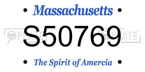 S50769 Massachusetts License Plate