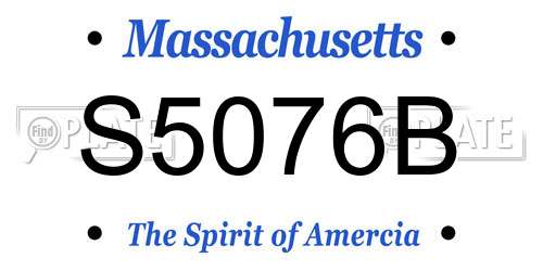 S5076B Massachusetts License Plate