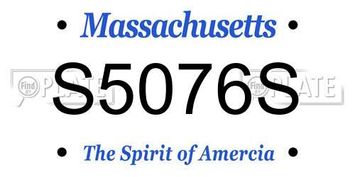 S5076S Massachusetts License Plate