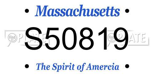S50819 Massachusetts License Plate