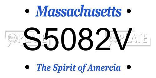 S5082V Massachusetts License Plate
