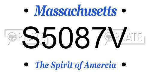 S5087V Massachusetts License Plate