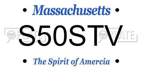 S50STV Massachusetts License Plate