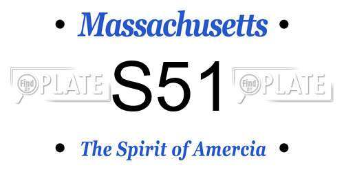 S51 Massachusetts License Plate