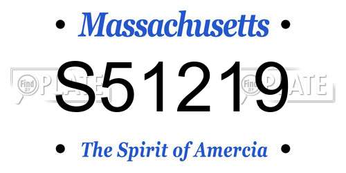 S51219 Massachusetts License Plate