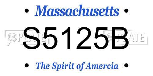 S5125B Massachusetts License Plate