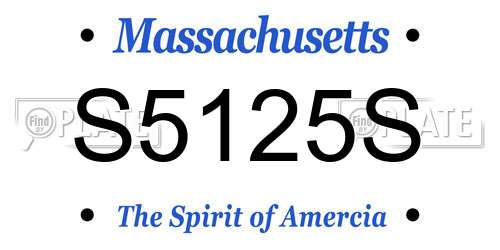 S5125S Massachusetts License Plate