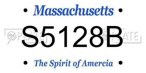 S5128B Massachusetts License Plate