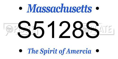 S5128S Massachusetts License Plate