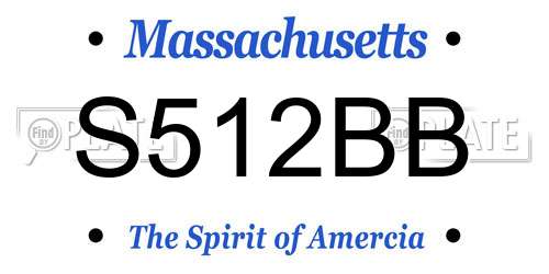 S512BB Massachusetts License Plate