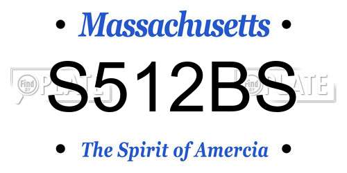 S512BS Massachusetts License Plate