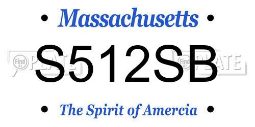 S512SB Massachusetts License Plate