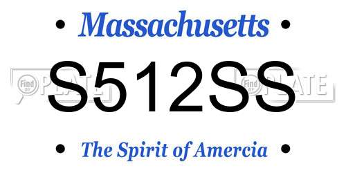 S512SS Massachusetts License Plate