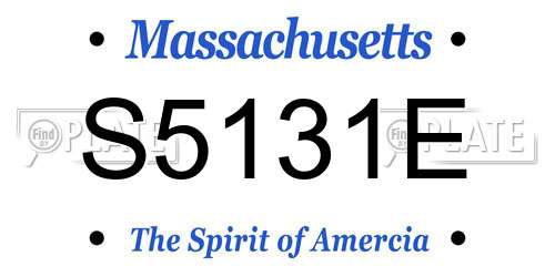 S5131E Massachusetts License Plate