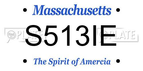 S513IE Massachusetts License Plate