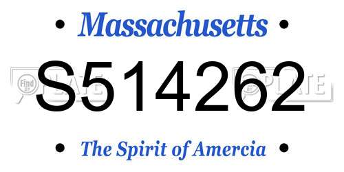 S514262 Massachusetts License Plate
