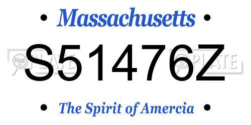 S51476Z Massachusetts License Plate