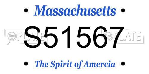 S51567 Massachusetts License Plate