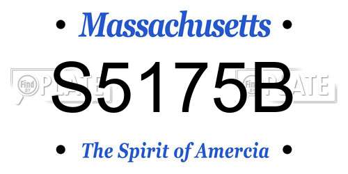 S5175B Massachusetts License Plate