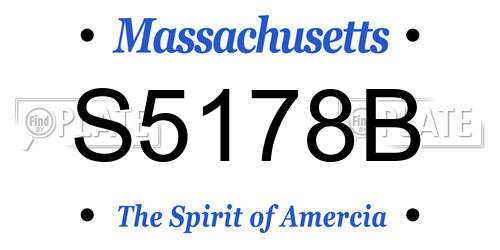 S5178B Massachusetts License Plate