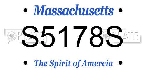 S5178S Massachusetts License Plate