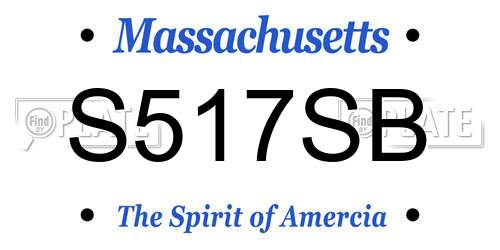 S517SB Massachusetts License Plate