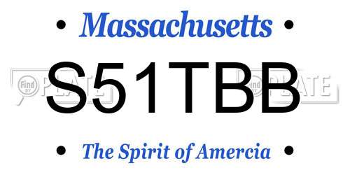 S51TBB Massachusetts License Plate