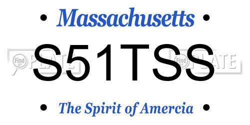 S51TSS Massachusetts License Plate