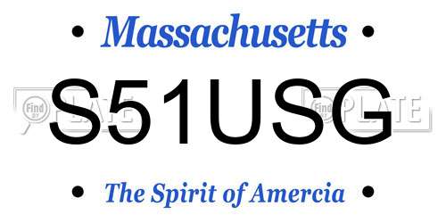 S51USG Massachusetts License Plate
