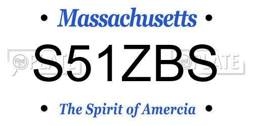 S51ZBS Massachusetts License Plate