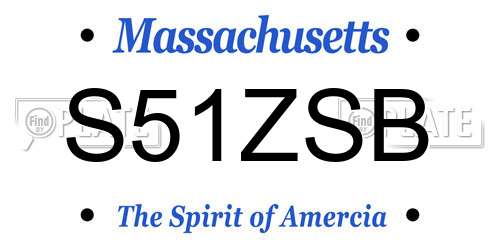 S51ZSB Massachusetts License Plate