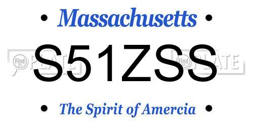 S51ZSS Massachusetts License Plate