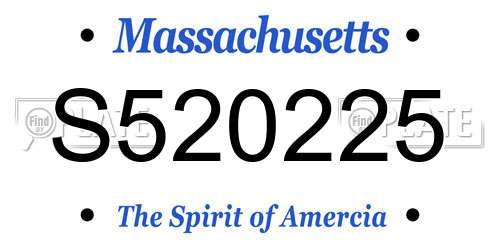 S520225 Massachusetts License Plate