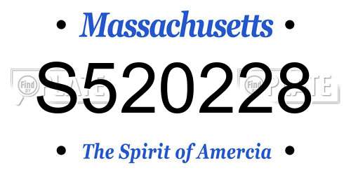 S520228 Massachusetts License Plate