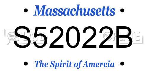 S52022B Massachusetts License Plate