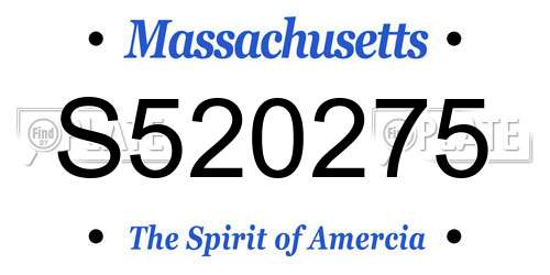 S520275 Massachusetts License Plate