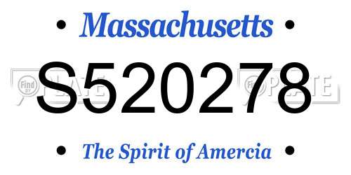 S520278 Massachusetts License Plate