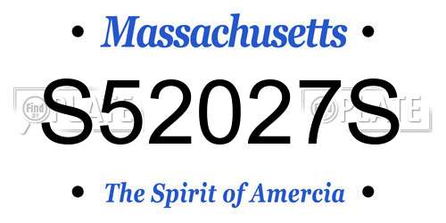 S52027S Massachusetts License Plate