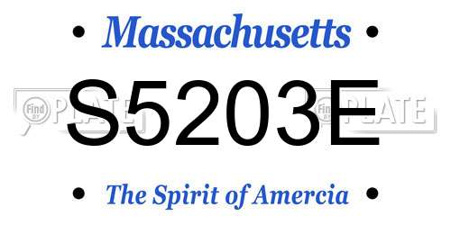 S5203E Massachusetts License Plate