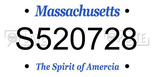 S520728 Massachusetts License Plate